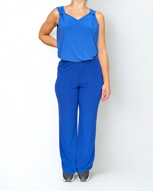 OUTFIT CAMICETTA SOFIA BLU E PANTALONE SIENNA BLU