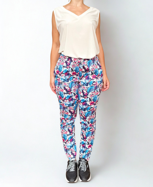 OUTFIT CAMICETTA CAMICETTA CHARLOTTE BIANCA E PANTALONE ROSIE AZZURRO