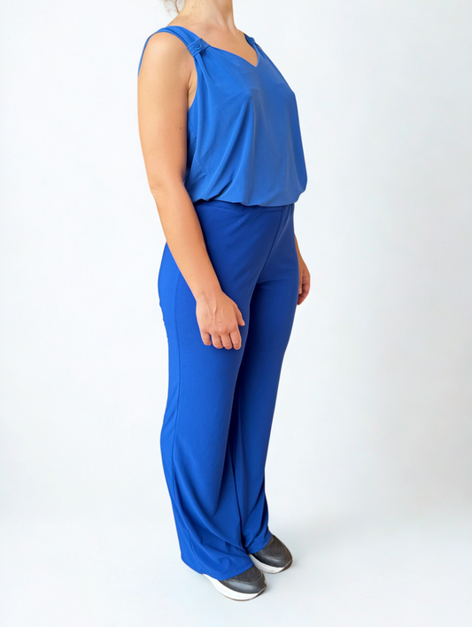 OUTFIT CAMICETTA SOFIA BLU E PANTALONE SIENNA BLU